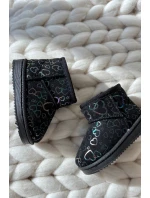 Dětské sněhule Černé srdíčka Calivine