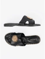 Praktické černé nazouváky dámské na plochém podpatku Praktické černé nazouváky dámské na plochém podpatku