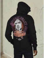 Pánská mikina s potiskem černá FashionStreet BX5665