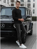 Pánské černé tričko FashionStreet s dlouhým rukávem LX0577 Pánské černé tričko FashionStreet s dlouhým rukávem LX0577