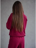 Teplákový komplet ve vínové bordó barvě - mikina se stojáčkem a kalhoty (82162) Teplákový komplet ve vínové bordó barvě - mikina se stojáčkem a kalhoty (82162)