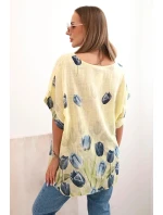 Dámská bavlněná košile s květinovým vzorem žlutý
