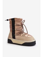 Dámské sněhové boty s tlustou podrážkou veganské DFranklin DFSH371006 Bežové