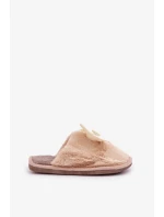 Dámské Pantofle S Kožešinou A Mašlí Béžové Olfedi Dámské Pantofle S Kožešinou A Mašlí Béžové Olfedi
