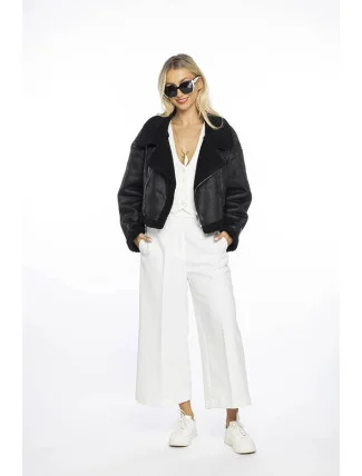 Černý krátký dámský kožich Ann Gissy (AG9-9006)