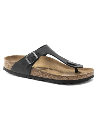 Dámské/pánské žabky Birkenstock Gizeh NU Oiled Black Regular z olejované kůže pro širokou nohu (0845251)