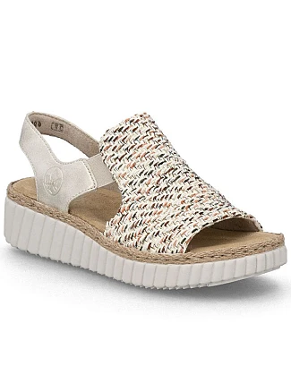 Dámské sandály na platformě kostkované béžové Rieker 69276-60 Dámské sandály na platformě kostkované béžové Rieker 69276-60