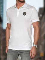 Pánská polokošile s nášivkou bílá FashionStreet PX0648