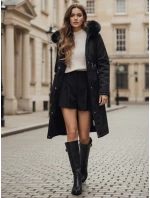 Dámská zimní bunda parka s kožešinou černá FashionStreet TY5111