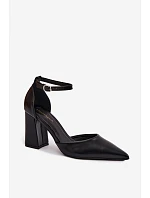 Lodičky na podpatku z imitace kůže Černé Selvra