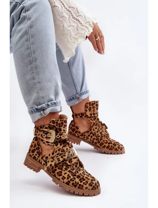 Dámské Kotníkové Boty Lu Boo Semišové s vykrojením Leopard Rock Girl Dámské Kotníkové Boty Lu Boo Semišové s vykrojením Leopard Rock Girl