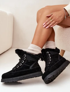 Dámské sněhule na platformě s kožešinkou Big Star – černé