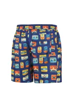 Pánské plavkové kraťasy Happy Shorts long SM29-48 Tmavě modrá mix - Self Pánské plavkové kraťasy Happy Shorts long SM29-48 Tmavě modrá mix - Self