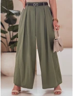 FLOWES khaki FashionStreet kalhotová sukně s páskem UY2593 FLOWES khaki FashionStreet kalhotová sukně s páskem UY2593