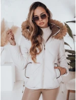 Dámská prošívaná zimní bunda COLDLIKE s kapucí bílá FashionStreet TY5002 Dámská prošívaná zimní bunda COLDLIKE s kapucí bílá FashionStreet TY5002