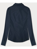 Tmavě modrá dámská košile se stříbrnými proužky (AWT0111)