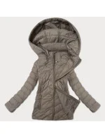 Lehká dámská béžová prošívaná bunda s kapucí J Style (16M9232-62)