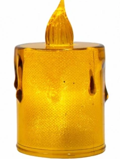 DEKORATIVNÍ SVÍČKA 8 CM JANTAROVÁ TEPLÁ BÍLÁ 1 LED