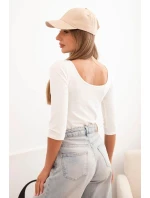 Halenka s kulatým výstřihem ecru