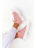 Dámské Vysoké Tenisky Na Velké Podrážce Růžové Trissy