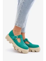 Semišové Polobotky S Sponou Zazoo 20183 Zelené