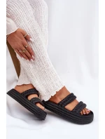 Pěnové Lehká Dámské Pantofle Na Platformě S.Barski ZK51-001 Černé Pěnové Lehká Dámské Pantofle Na Platformě S.Barski ZK51-001 Černé