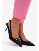 Dámské lodičky Sandály s ozdobným detailem Černé Lurella