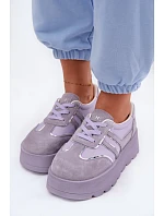 Semišové tenisky na platformě GOE TT2N4054 fialové
