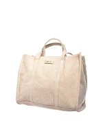 Kožená kabelka na zip typu Shopper Big Star RR574073 Béžová