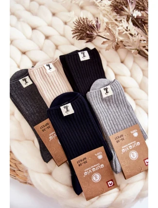 Dámské žebrované ponožky bez tlaku béžové Dámské žebrované ponožky bez tlaku béžové