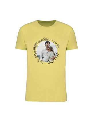 Personalizované dámské tričko s fotografií a květinovým ohraničením