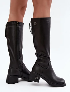 Kozačky na podpatku na zip model 231600 Step in style
