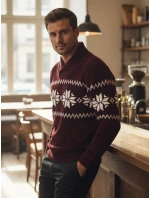 Pánský vínový svetr FashionStreet WX2271