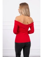 Halenka s výstřihem do V červená Halenka s výstřihem do V červená