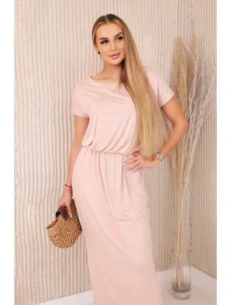 Viskózové šaty s kapsami pudrově růžová Viskózové šaty s kapsami pudrově růžová