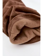 Vlnité kozačky z přírodního semiše na podpatku zateplené Zazoo 4228 světle hnědé