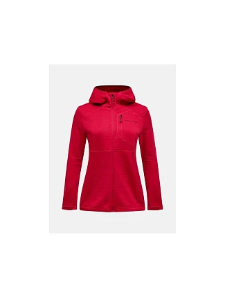 Mikina PEAK PERFORMANCE W Trail Polartec Zip Hood v barvě bordó Mikina PEAK PERFORMANCE W Trail Polartec Zip Hood v barvě bordó