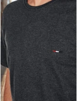 Pánské vyšívané tričko tmavě šedé FashionStreet RX5634