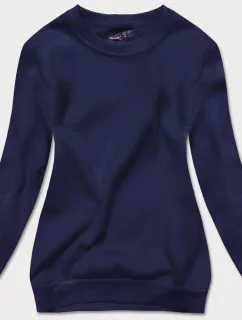 Tmavě modrá dámská tepláková mikina se stahovacími lemy (W01-66)