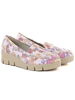 Dámské boty na platformě růžové s květinami M.Daszynski MR23109D