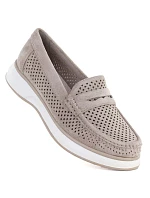 Dámská prolamovaná obuv lord šedá Sergo Leone MK098H