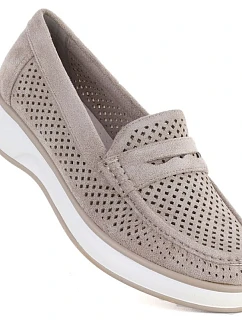 Dámská prolamovaná obuv lord šedá Sergo Leone MK098H