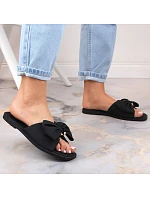 Dámské ploché žabky s mašlí černé eVento 5479