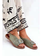 Ploché sandály se zdobením zelené Haliones Ploché sandály se zdobením zelené Haliones