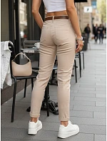 Dámské úzké push up džíny s páskem béžové FashionStreet UY2921