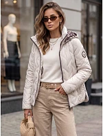 Dámská přechodová bunda s kapucí, světle šedá, FashionStreet TY5776 Dámská přechodová bunda s kapucí, světle šedá, FashionStreet TY5776
