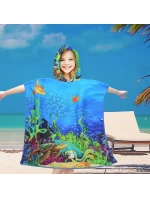 PončoBavlněné světové dětské plážové pončo s kapucí 60x60