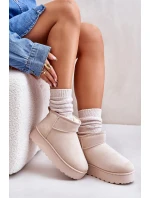 Dámské Sněhule Na Platformě Zateplené Kožíškem Světle Béžové Xamella