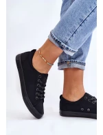 Dámské hladké nízké tenisky Big Star LL274057 Černá Dámské hladké nízké tenisky Big Star LL274057 Černá