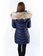 Tmavě modrá dámská zimní bunda s odepínacími rukávy (w761) Tmavě modrá dámská zimní bunda s odepínacími rukávy (w761)
